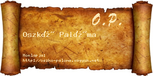 Oszkó Palóma névjegykártya